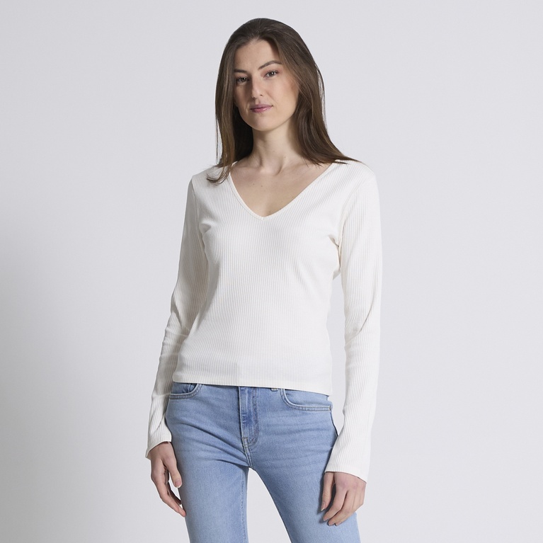 Ribbestrikket topp "Milja" Ribbestrikket topp "Milja"